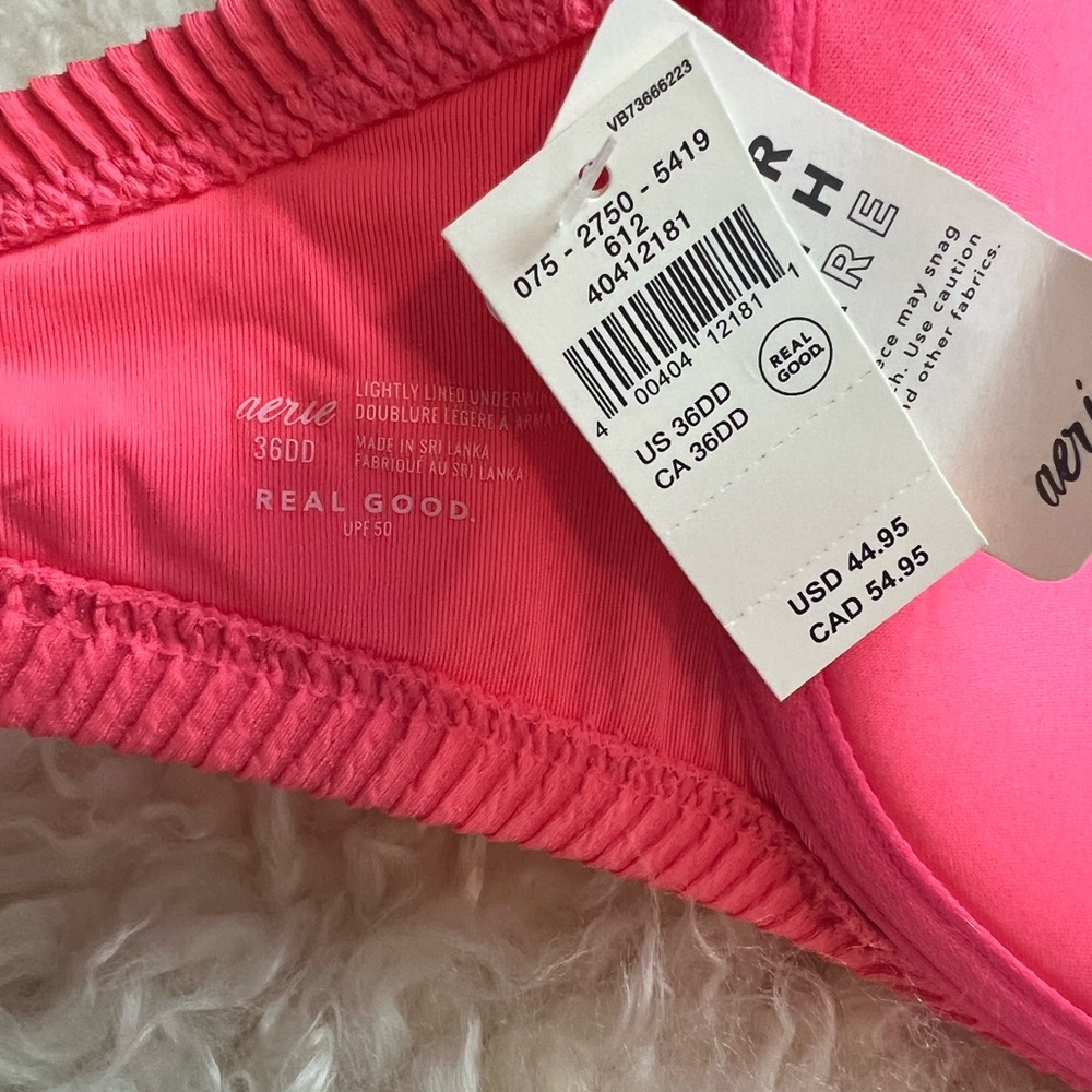 aerie Pink Ribbed Underwire Bikini Top - Picture 7 of 7
